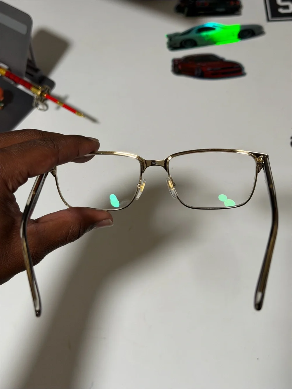 Gucci Men's Black and Gold Rimmed Eyeglasses